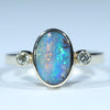 Stunning Natural Australian Opal Gold and Diamond Ring at the Australian Opal Shop
