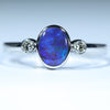 Black Opal Ring in White Gold and Diamonds - Gold Coast Jewlery