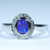 Natural Australian Boulder Opal White Gold and Diamond Ring