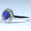 Australian Boulder Opal and Diamond 14K White Gold Ring - Size 6.25 US Code EM317