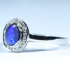 Australian Boulder Opal and Diamond 14K White Gold Ring - Size 6.25 US Code EM317