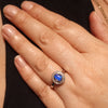 Australian Boulder Opal and Diamond 14K White Gold Ring - Size 6.25 US Code EM317