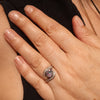 Lightning Ridge Dark Opal and Diamond Gold 14K White Gold Ring - Size 6.5 US Code - EM304