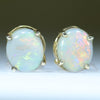 Natural Australian Coober Pedy Opal Gold Earrings - Australian Opal Shop Gold Coast