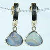 Natural Australian Boulder Opal Gold Earrings (8mm x 9mm) Code EE125