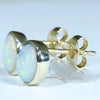 Coober Pedy White Opal 18K Gold Earrings (7.5mm x 6mm) Code EE91