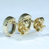 Coober Pedy White Opal 18K Gold Earrings (7.5mm x 6mm) Code EE91