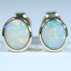 Natural Australian Crystal Opal 18k Gold Stud Earrings - Australian Opal Shop Gold Coast