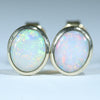 Natural Australian 18k Gold White Opal Stud Earrings - Australian Opal Shop Gold Coast