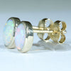 Coober Pedy White Opal 18K Gold Earrings (7mm x 6mm) Code EE103