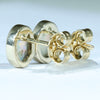 Coober Pedy White Opal 18K Gold Earrings (7mm x 6mm) Code EE103