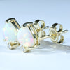 Gorgeous Natural Australian Coober Pedy Crystal Opal 14k Gold Stud Earrings