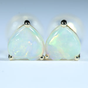 Natural Australian Coober Pedy Crystal Opal 14k Gold Opal Studs - Australian Opal Shop Gold Coast
