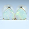 Natural Australian Coober Pedy Crystal Opal 14k Gold Opal Studs - Australian Opal Shop Gold Coast