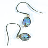 Natural Australian Boulder Opal Gold Earrings (9mm x 6mm) Code EE121