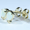 Australian heart shaped Crystal Opal 14K Gold Earrings (5 x 5mm) Code EE116