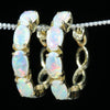 Beautiful Coober Pedy Crystal Opal Gold Huggie Earrings at the Australian Opal Shop Gold Coast
