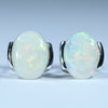 Sterling Silver - X2 Solid White Opals  Australian Opal Shop Gold Coast