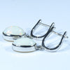 Coober Pedy White  Opal Huggie Silver Earring (10.5mm x 7mm) Code -SS637