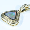 Natural Australian Dark Opal and Diamond 18k Gold Pendant (7mm x 8mm) Code - AA241