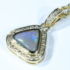 Natural Australian Dark Opal and Diamond 18k Gold Pendant (7mm x 8mm) Code - AA241