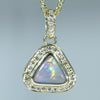 Natural Australian Lightning Ridge Opal Gold and Diamond Pendant - Australian Opal Shop Gold Coast