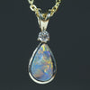 Lightning Ridge Gold and Diamond Opal Pendant - Australian Opal Shop Gold Coast 186 Brisbane Rd