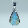 Natural Australian Boulder Opal Silver Pendant
