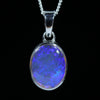 Australian Crystal Opal Silver Pendant with Silver Chain (12mm x 8.5mm) Code - Y33