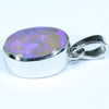 Australian Crystal Opal Silver Pendant with Silver Chain (12mm x 8.5mm) Code - Y33