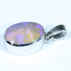 Australian Crystal Opal Silver Pendant with Silver Chain (12mm x 8.5mm) Code - Y33