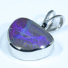 Australian Boulder Opal Silver Pendant with Silver Chain (12.5mm x 9mm) Code - Y21