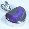 Australian Boulder Opal Silver Pendant with Silver Chain (12.5mm x 9mm) Code - Y21