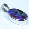 Australian Boulder Opal Silver Pendant with Silver Chain (15mm x 10mm) Code - Y42