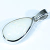 Coober Pedy White Opal Silver Pendant with Silver Chain (14mm x 7.5mm)  Code - Y24