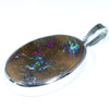 Large Australian Opal Matrix Silver Pendant with Silver Chain (27.5mm x 19mm)  Code - Y38