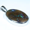 Large Australian Opal Matrix Silver Pendant with Silver Chain (27.5mm x 19mm)  Code - Y38