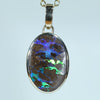 Natural Australian Boulder Opal Matrix Gold Pendant