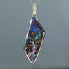 Natural Australian Boulder Opal Gold and Diamond Pednant