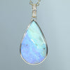 10k Gold Natural Australian Queensland Boulder Opal Gold and Diamond Pendant