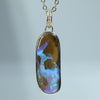 Natural Australian Boulder Opal Gold and Diamond Pendant