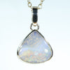 Natural Solid Australian Boulder Opal Gold Pendant (14mm x 13mm) Code - Z20