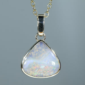 Natural Australian Boulder Opal Gold Pendant