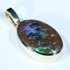 Queensland Boulder Opal Matrix Gold Pendant (17mm x 12mm) Code - Z08