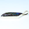 Natural Australian Boulder Opal and Diamond Gold Pendant (31mm x 12mm) Code - Z24