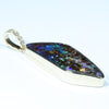 Natural Australian Boulder Opal and Diamond Gold Pendant (31mm x 12mm) Code - Z24