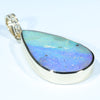 Natural Australian Boulder Opal and Diamond Gold Pendant (26mm x 16mm) Code - Z26