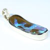 Natural Australian Boulder Opal and Diamond Gold Pendant (25mm x 10mm) Code - Z23