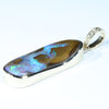 Natural Australian Boulder Opal and Diamond Gold Pendant (25mm x 10mm) Code - Z23
