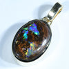 Queensland Boulder Opal Matrix Gold Pendant (15mm x 10mm) Code - Z07